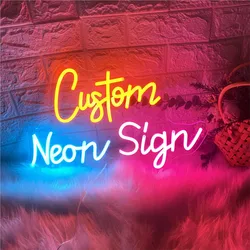 Enseigne au néon personnalisée avec nom, décor de chambre, bar de mariage, fête, boutique, logo d'entreprise, enseignes en acrylique 3D, salon de beauté, studio, anniversaire, lumières LED