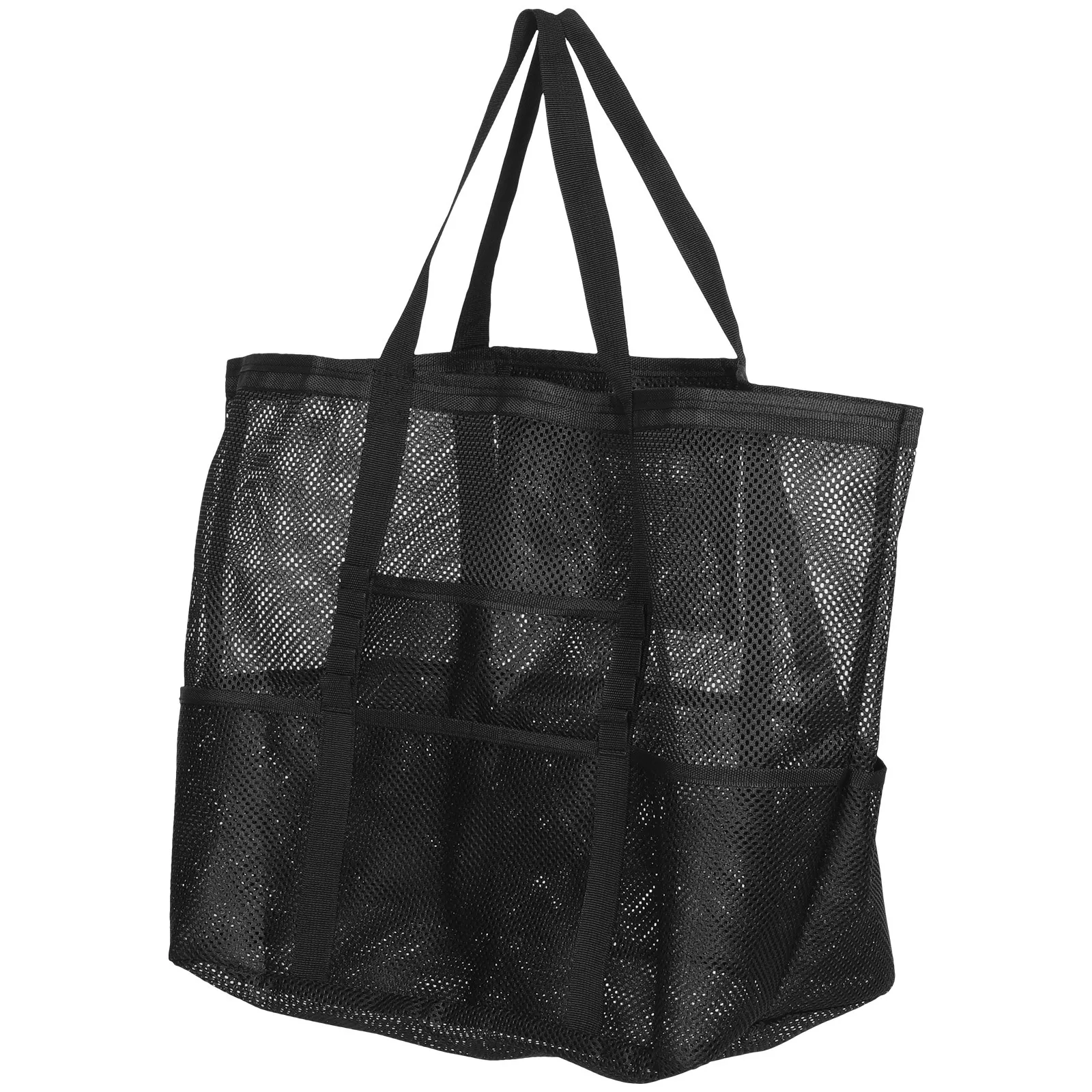 

Большая пляжная сумка-тоут из сетки для женщин, легкая, складная, с карманами, идеальна для бассейна и пляжного отдыха