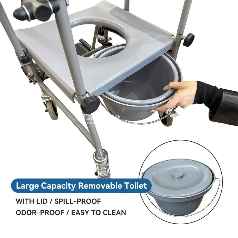 

Портативный туалет-стул Alphard 14521 для домашнего использования с крышкой, удобный для пожилых людей, мобильное сантехническое оборудование для ванной комнаты