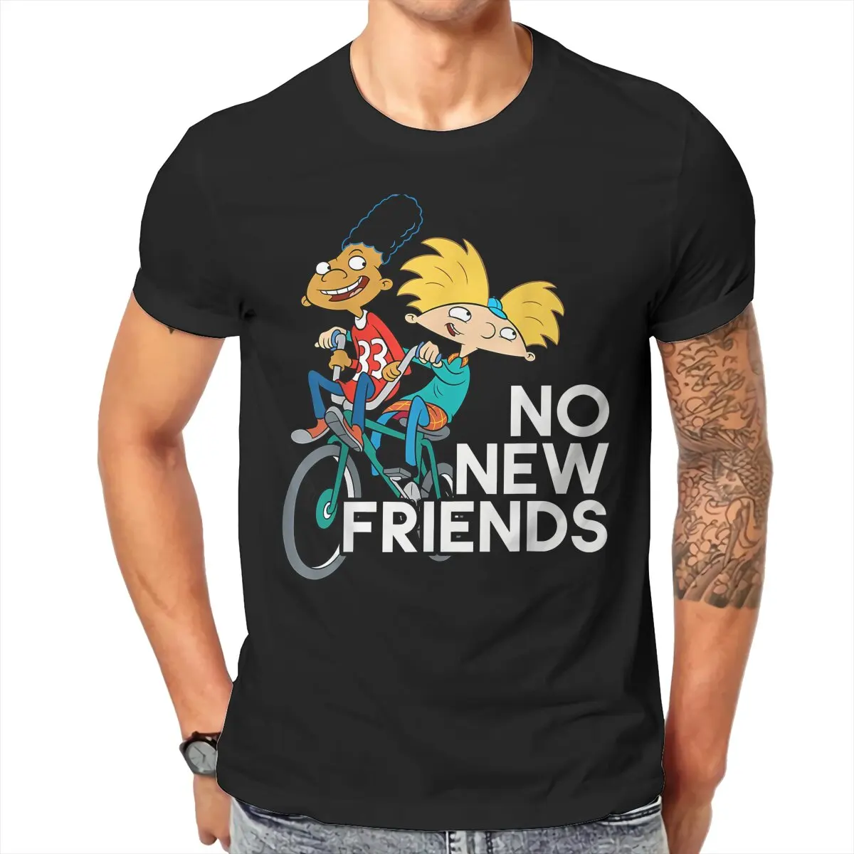 Hey Funny Arnold No New T Shirt Classic Teenager Alternative High Quality Tshirt Oversized O-Neck Men Clothes