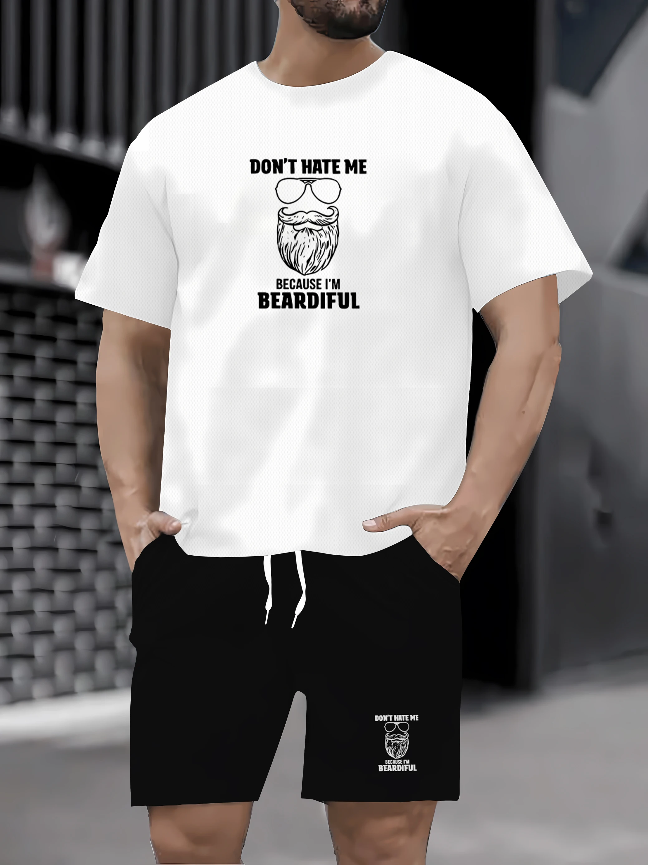 

Roupas masculinas terno jogger 2 peça define outfit mark agasalho masculino impresso verão calças curtas manga curta camiseta ma