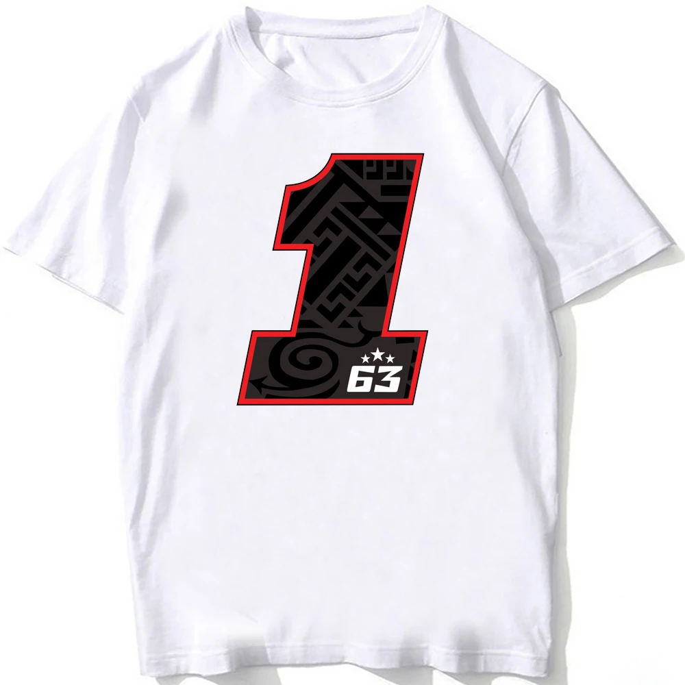 Francesco Pecco Bagnaia 63 GP PECCO 1 King 3 Stars Riding T-Shirt Hip Hop Boy Casual T Shirt Men Motorcycle Sport White Tees