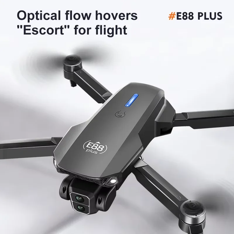 

E88 Plus Quadcopter Drone w/ 90° Adjustable Camera: Brushless, Optical Flow, RC Toy
