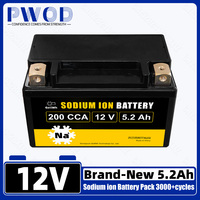 Gokwh 12V 5.2AH Sodium-ion Motorcycle Start Battery High Power 150CCA Starter SIB Battery for Scooter UTV  ATV Jet Ski Trolling