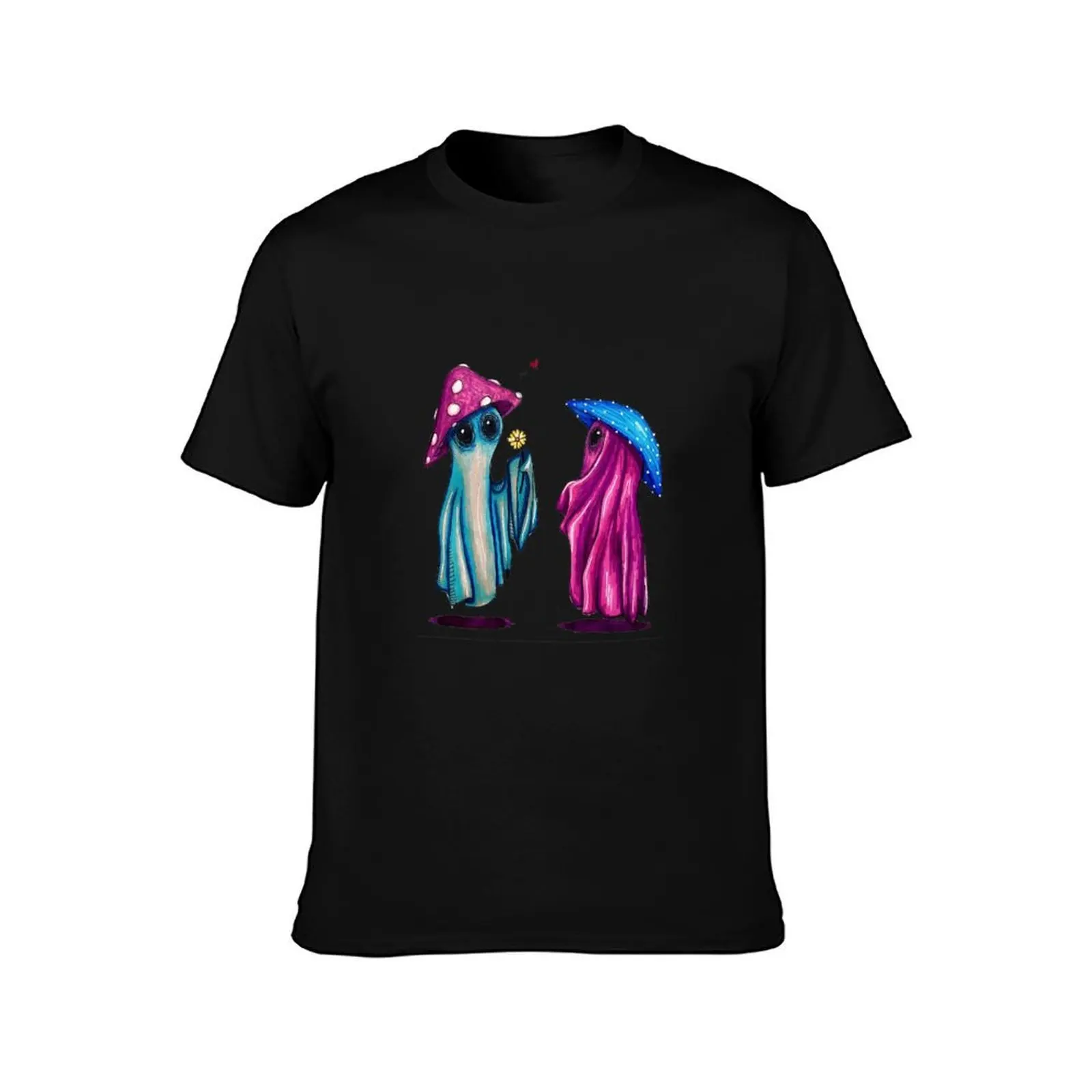 Shroom Ghosts In Love T-Shirt Active Sports Short Sleeve Cotton Shirt