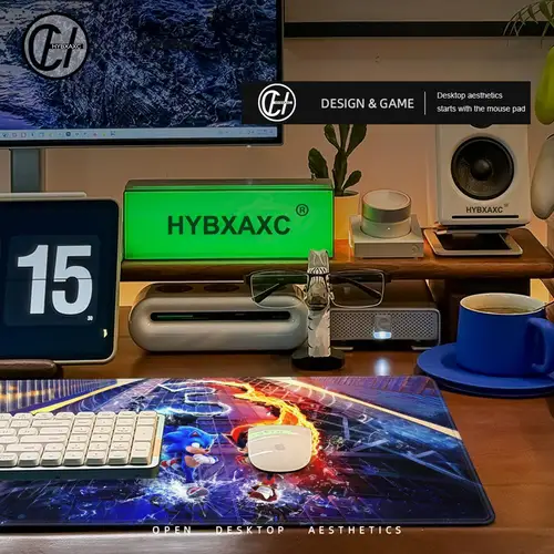 Imagen 2 del producto Alfombrilla de ratón de Anime Sonic The Hedgehog, alfombrilla de escritorio con almohadilla, accesorios para juegos, alfombrilla acolchada para teclado XXL Prime Gaming