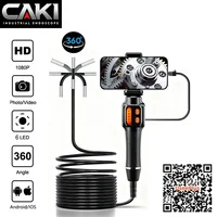 Cámara endoscópica con rotación de 360 grados, lente de 6mm, cámara boroscopio de inspección articulada HD IP67 para coche automotriz, IOS y Android