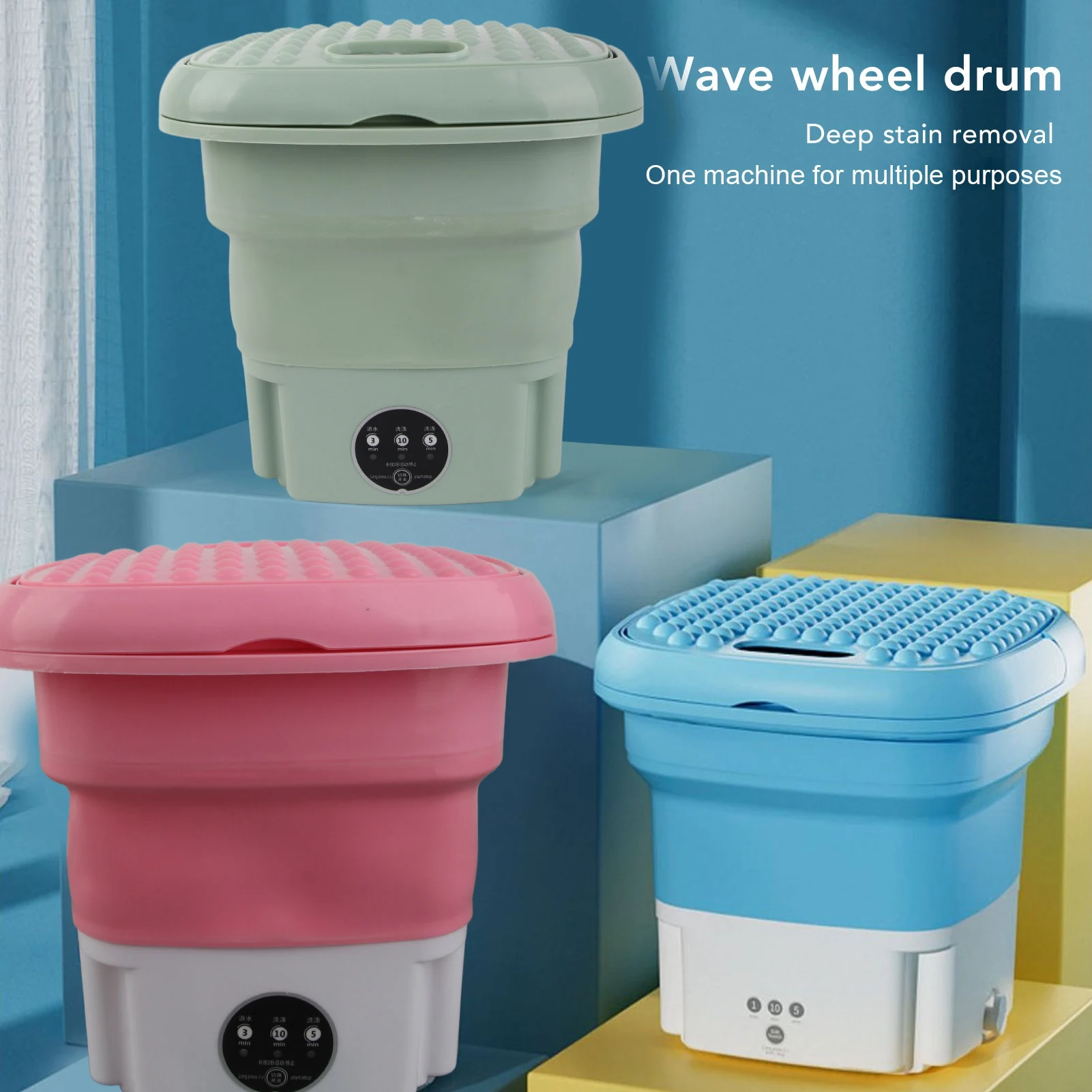 

Portable Foldable Washing Machine With Spin Dryer Automatic Mini Underwear Sock Household Washing Machine Centrifuge 6.5L