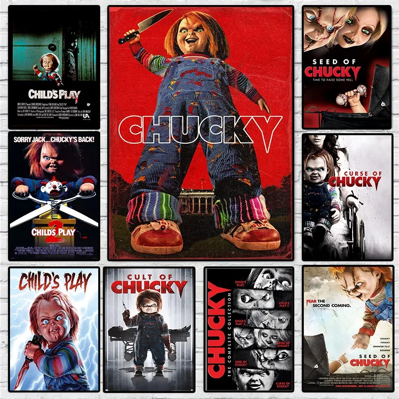 Classic Horror Movie Chucky Poster Child's Play Terror Doll Prints Canvas Painting Wall Art Picture Living Room Home Decor Mural