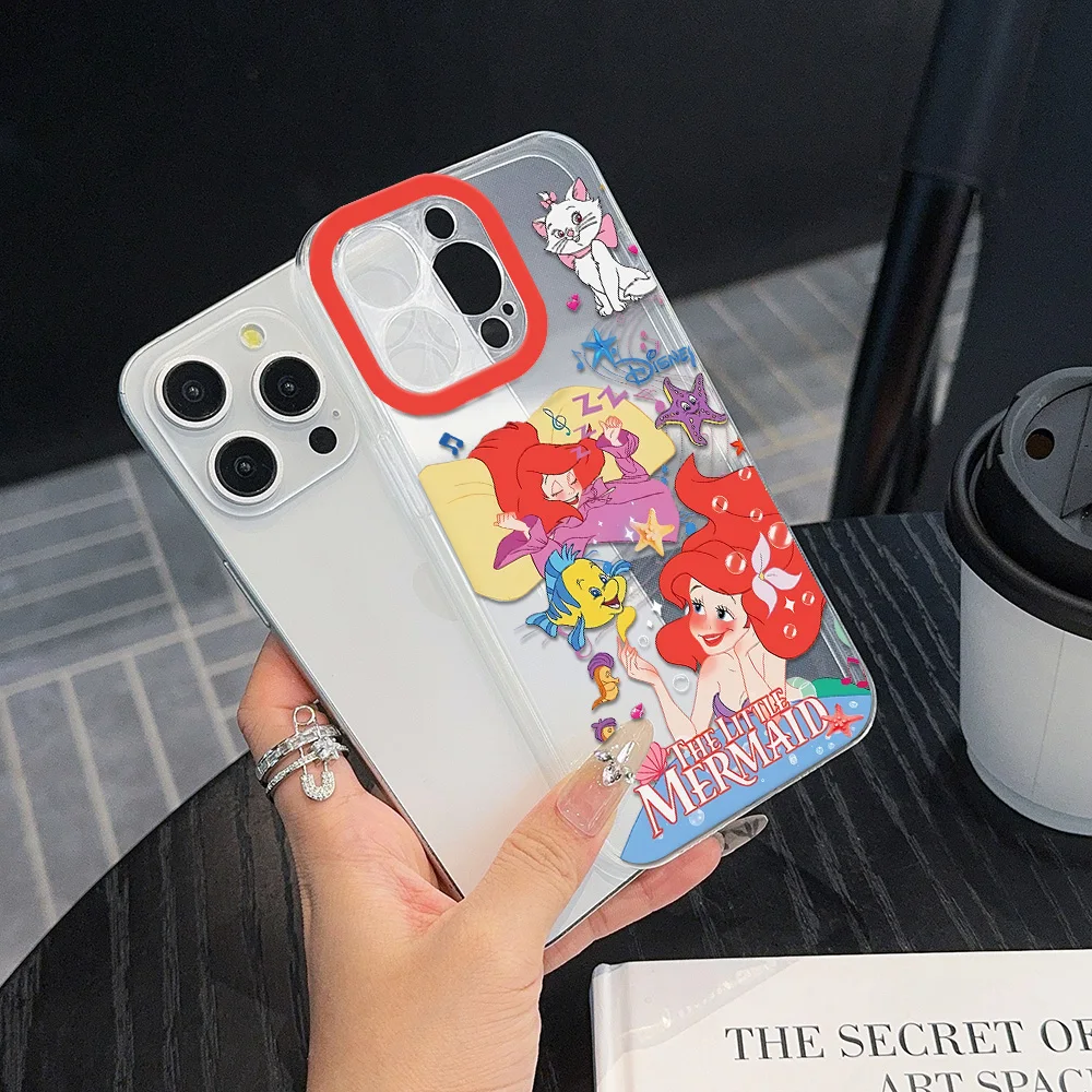 Ariel Princess Clear Space Phone Case for Oppo A2 A3 A9 A5 A16 A53 A55 A60 A72 A76 A78 A92 A92S A74 A97 A98 Pro 5G Transparent