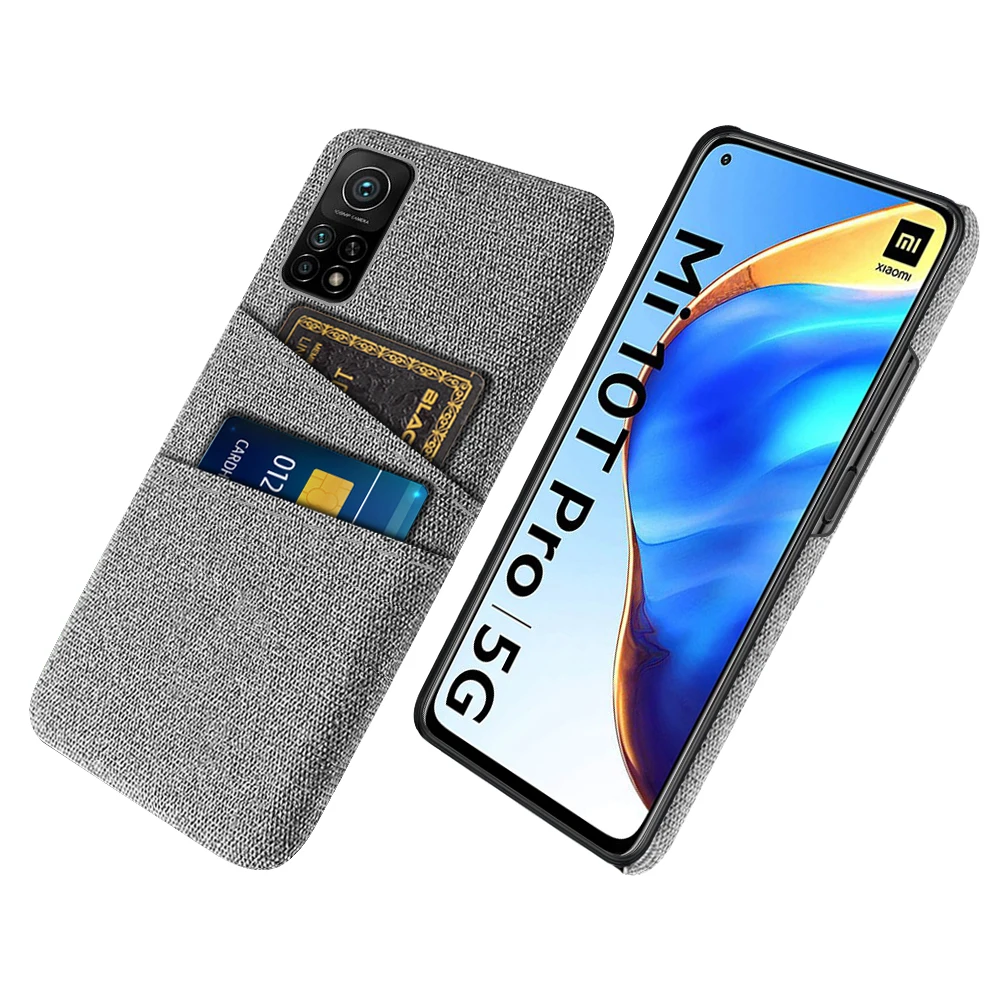 For Xiaomi Mi 10T Pro Case Luxury Dual Card Fabrics Texture Back Cover For Xiaomi mi 10t 10tpro mi10T 10 t pro Coque Funda Capa