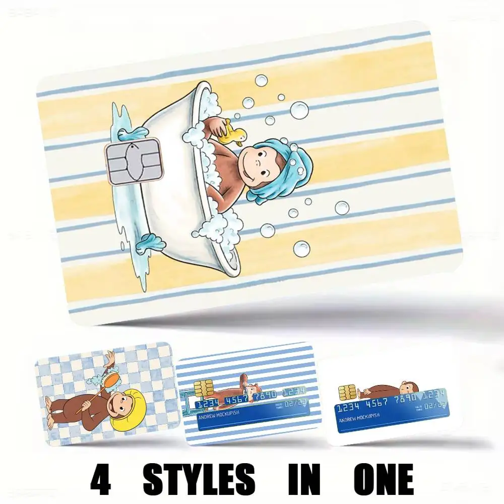 Curious George-e Monkey-y Credit Card HD Stickers Easy to replace, change card style anytime as you like