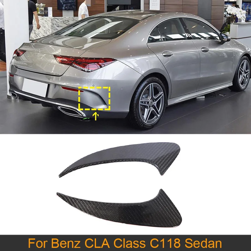 Carbon Fiber Rear Bumper Canards For Mercedes Benz CLA Class C118 CLA250 CLA35 AMG Sedan 4-Door 2020 2021 Rear Splitters