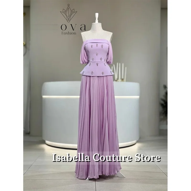 

Customized Purple Prom Dresses Sleeveless Strapless Vestidos De Noche Glitter Crystal Formal Evening 2025