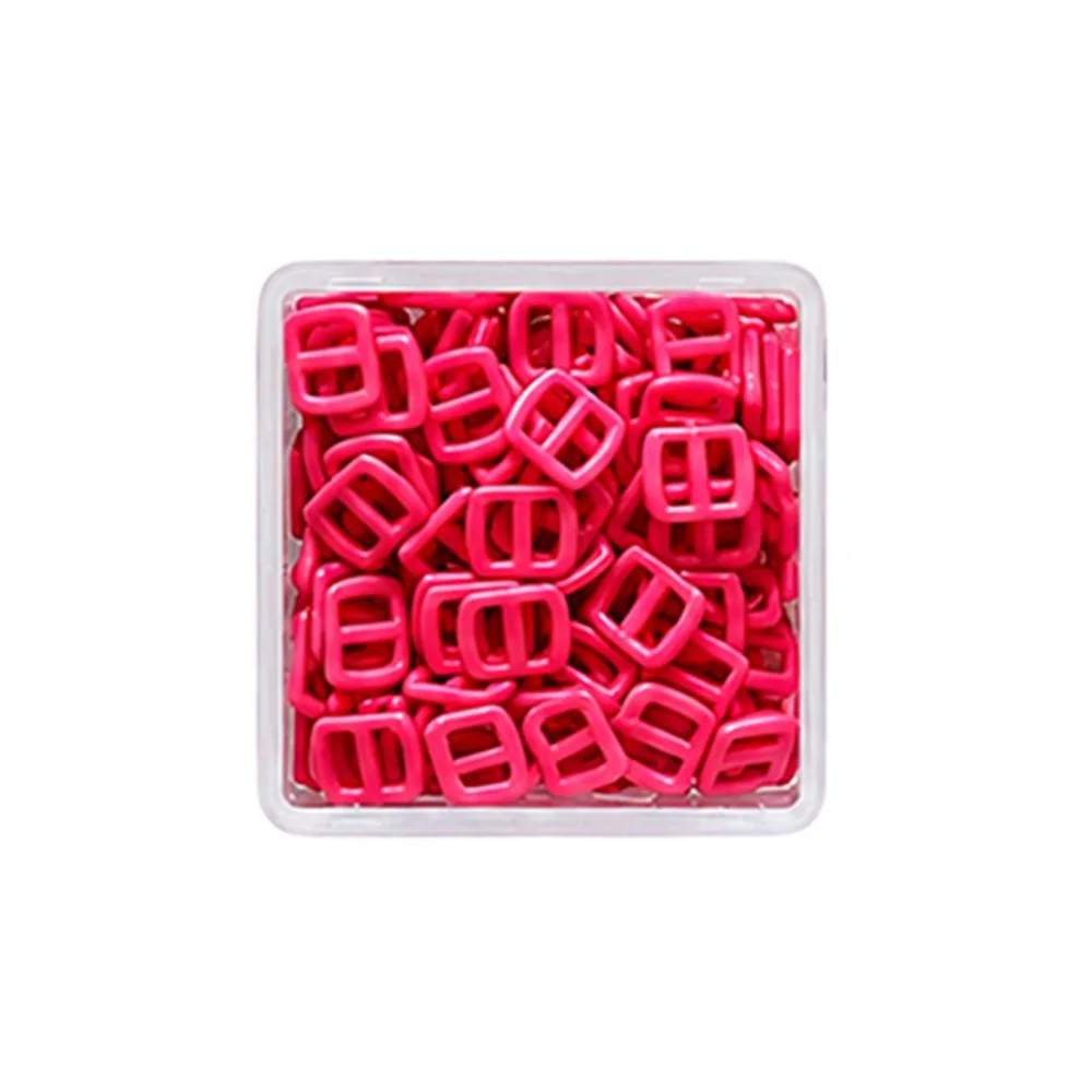 100pcs 3mm Inner Diameter Mini Belt Buckles Japanese Character Design Ultra-small Size Clothing Buttons Plastic Material