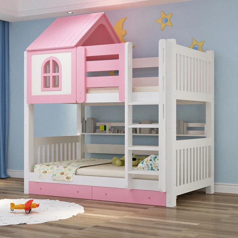 ZL S مساحة تخزين سرير أطفال الحد الأدنى فريد اليابانية خشبية سرير أطفال إطار بطابقين الحديثة مضاءة Cabane Enfant الأثاث #3
