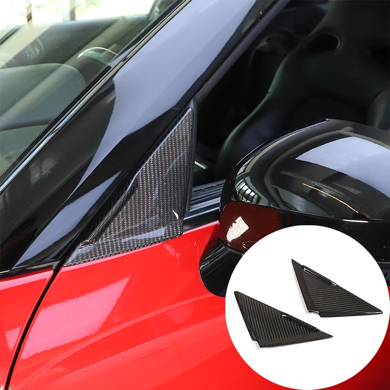 For NissanGTR R35 2008-2016 front A-pillar triangle decorative patch Front triangle spoiler decorative surface True carbon fiber