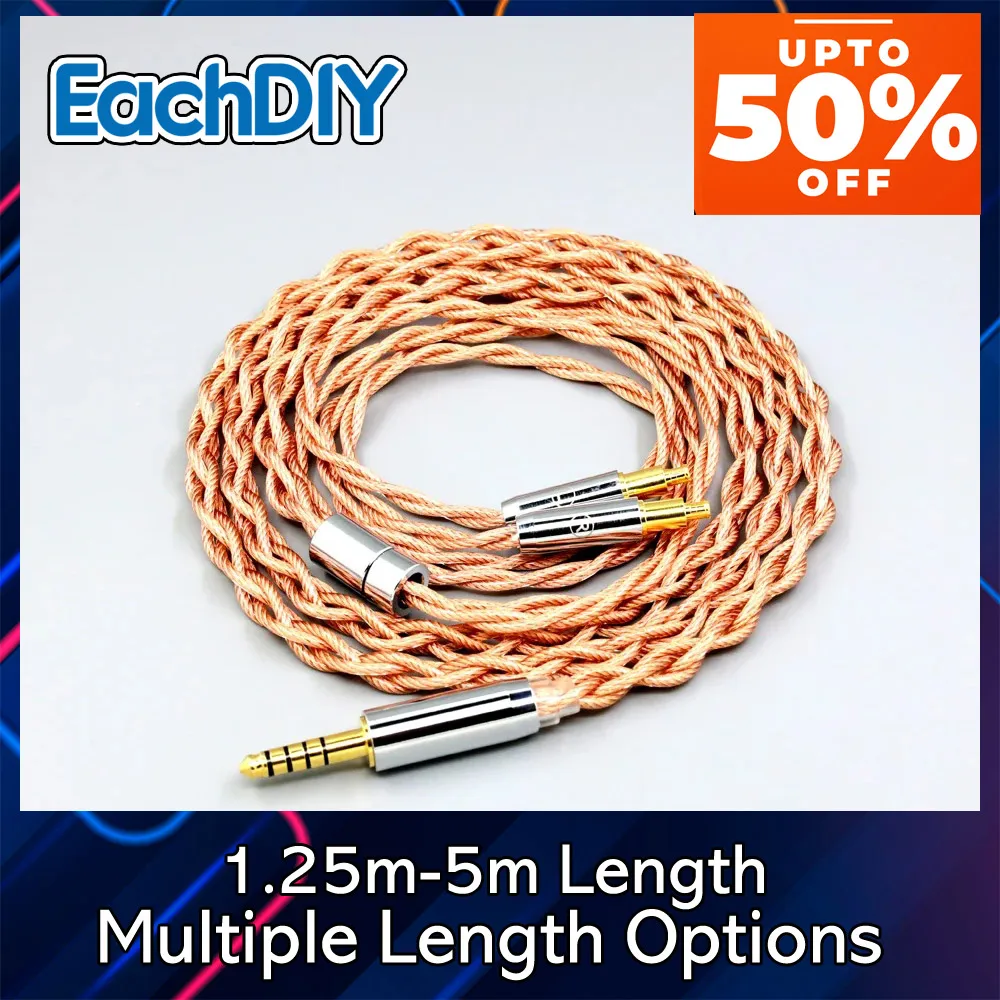 Graphene 7N OCC 차폐 동축 혼합 이어폰 케이블 오디오 테크니카 ATH-ADX5000 MSR7b 770H 990H A2DC 7775