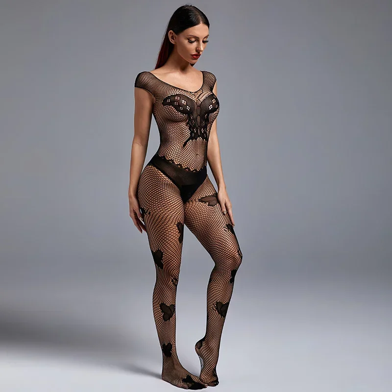 Порно ажурные боди, популярные женские сетчатые чулки для тела, сексуальное женское белье, эротические наряды, прозрачный комбинезон, нижнее белье, костюм