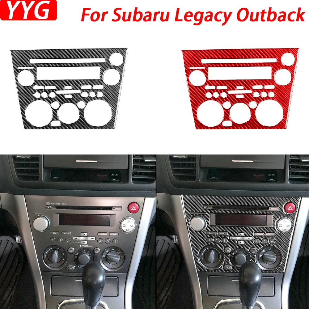 

Центральная консоль из углеродного волокна для Subaru Legacy Outback 2005-2009, радио, CD, панель переменного тока, отделочная крышка, аксессуары для интерьера автомобиля, наклейка