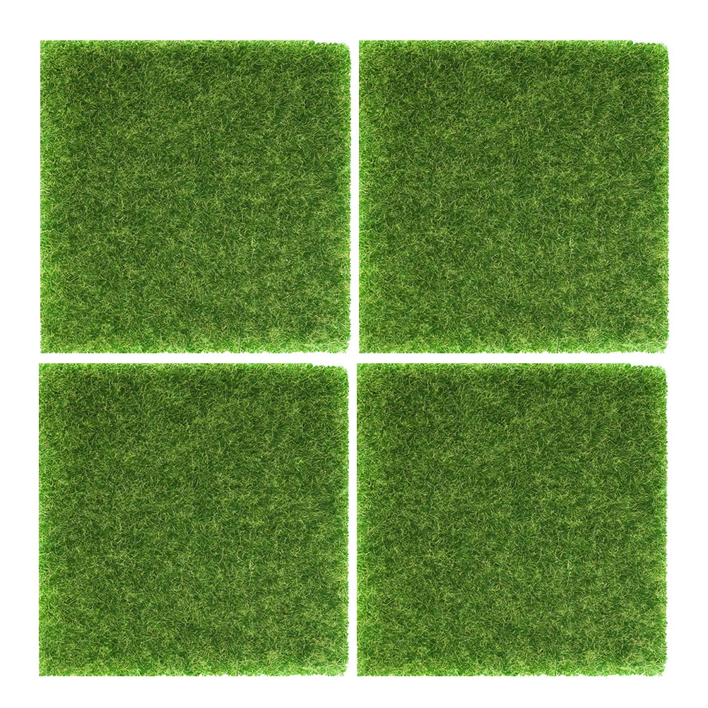 

4Pcs Artificial Turf Safe Non Fading Mini Grass for Sand Table DIY Accessories Fake Turf Sand Table Decoration
