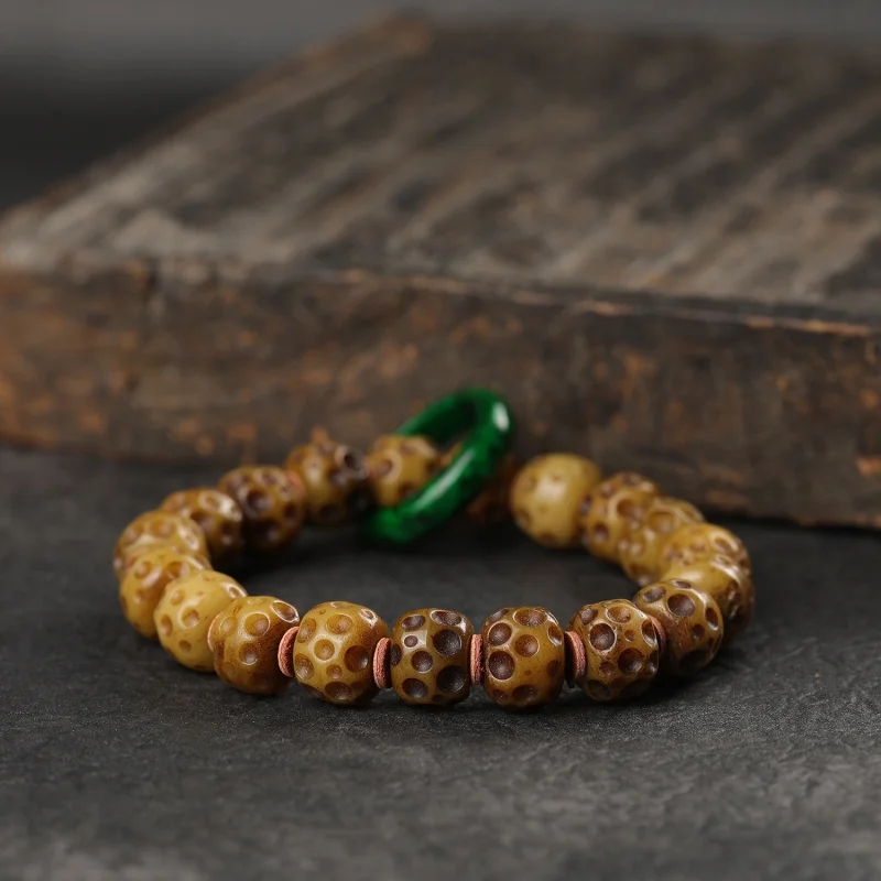 

Natural Ox Bone Bracelet Imitation Deer Antler Circle Accessories Buddha Beads