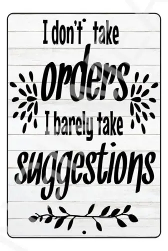 Ben siparişleri almıyorum komik işareti hava koşullarına dayanıklı alüminyum 8 