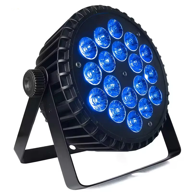 LED Flat Stage Efeito de Iluminação, Iluminação Palco, Prata Par, Flat, Dj, Disco Party, Clube, 4in 1, 18x18W, RGBW