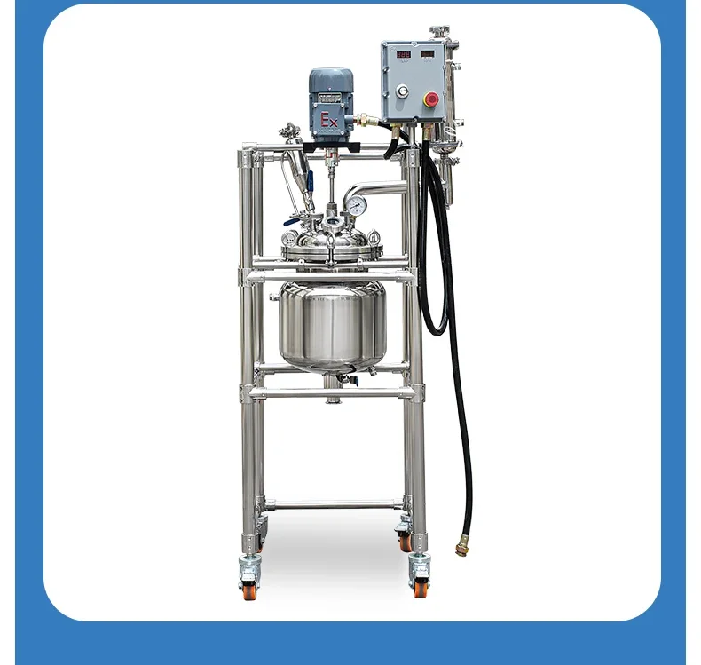 Double Layer Stainless Steel Reactor Laboratory High Temperature and Pressure Vacuum Hydrothermal Synthesis 5L 10L 20L 30L 50L