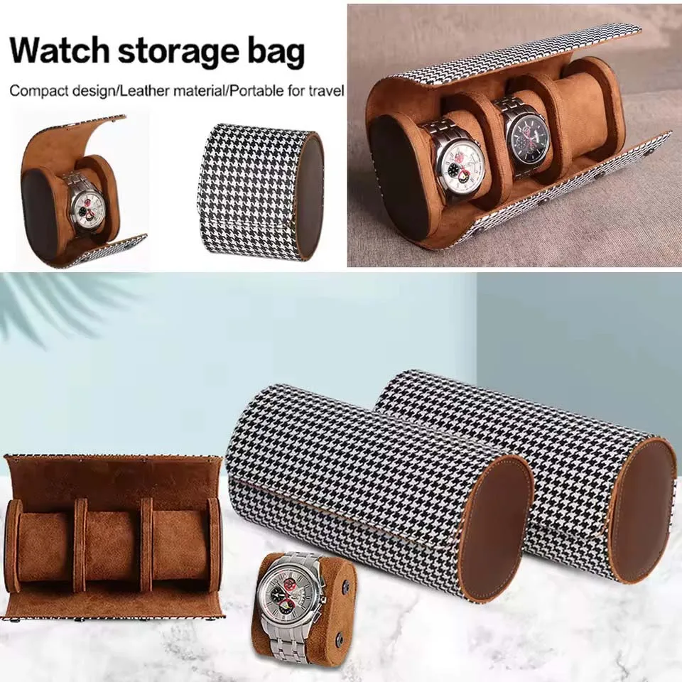 1/2/3 Slots Watch Roll Travel Case Watch Storage and Organizer-Secure Storage with Innovative Removable Pillows & Solid Dividers