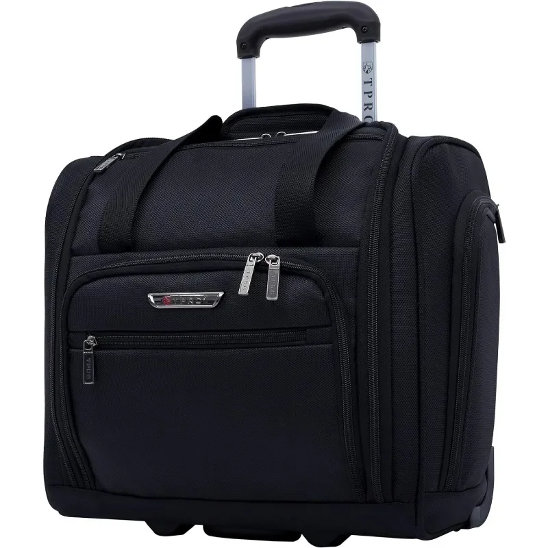 Smart Under Seat Carry-On Luggage with USB Charging Port, Black, Underseater 15-Inch