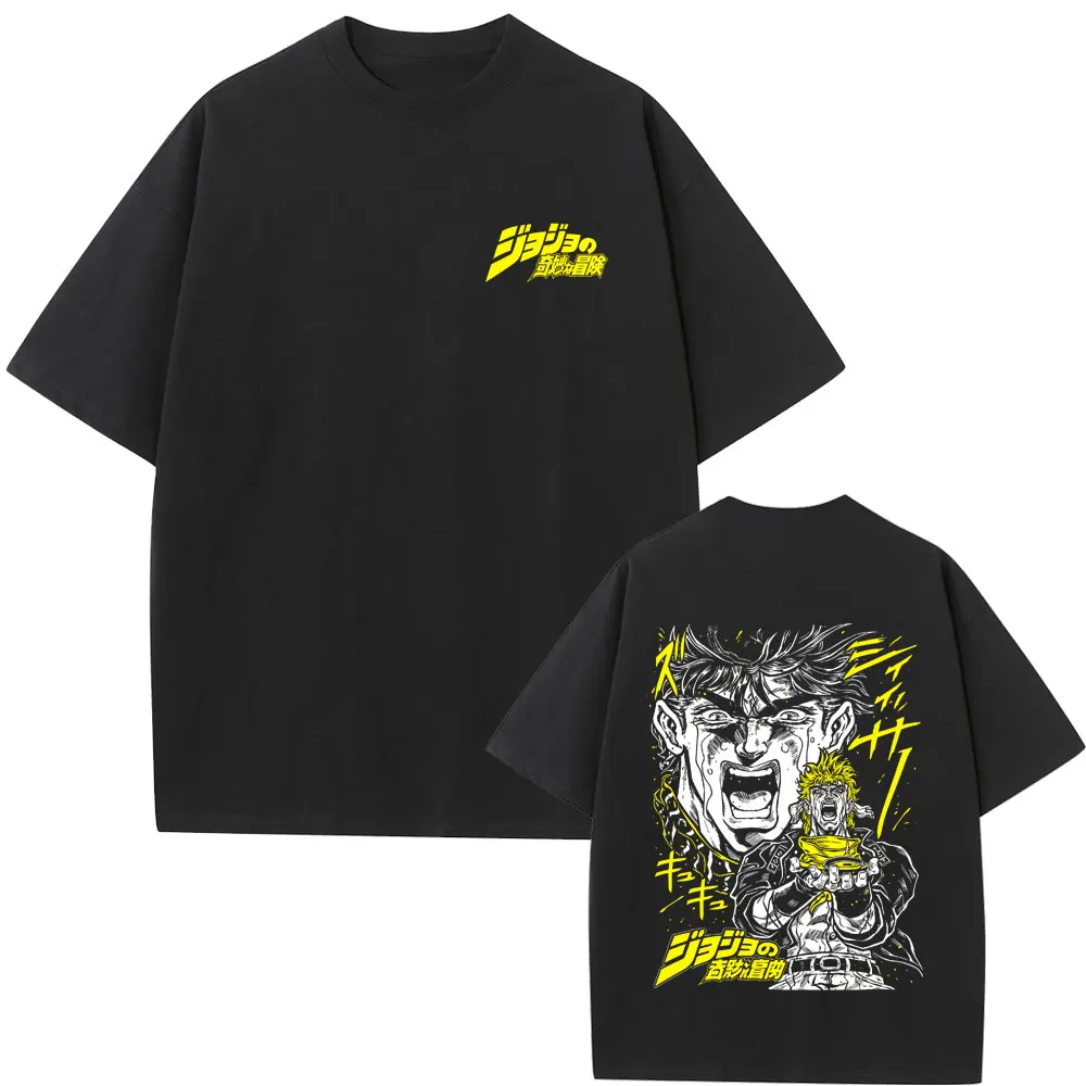

Hot Anime Jojo Bizarre Adventure Joseph Joestar Caesar Anthonio Zeppeli Graphic T-shirt Men Fashion Cartoon Short Sleeve T Shirt
