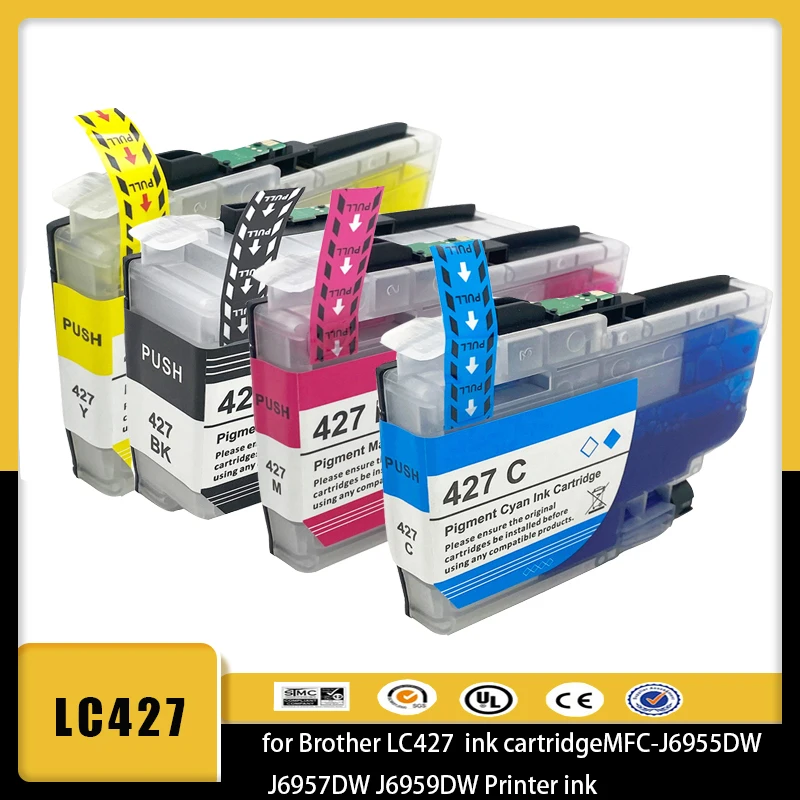 

Vilaxh LC427 LC427XL Ink Cartridge For Brother LC427 LC427XL HL-J6010DW MFC-J5955DW MFC-J6955DW MFC-J6957DW MFC-J6959DW Printer