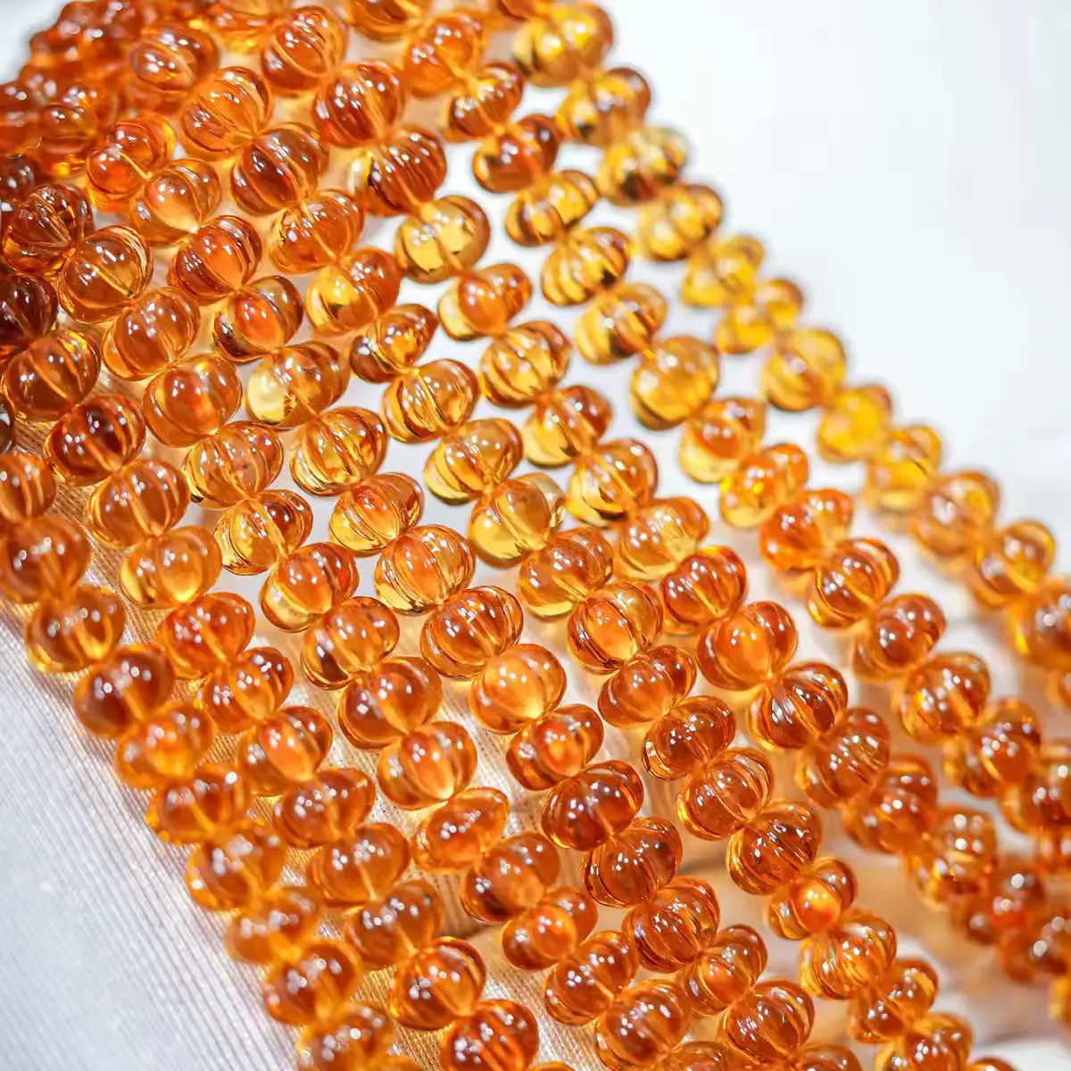 7A Loose Beads Citrine Carved Pumpkin 6-7mm for DIY Jewelry Necklace 20cm