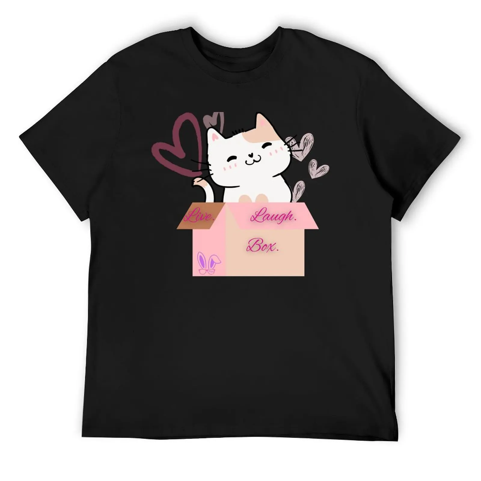 

Live laugh box T-Shirt Man t-shirt summer top plus size clothes cotton graphic tees black t shirts for men