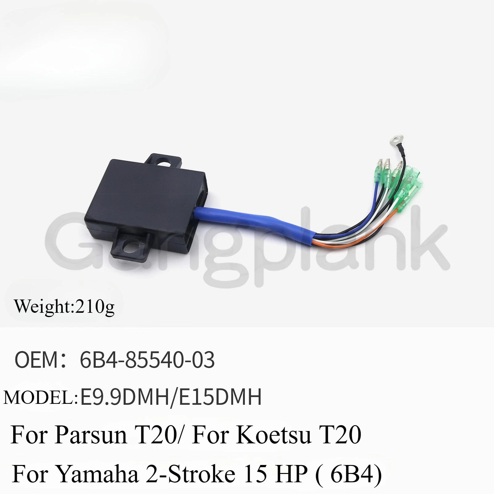 6B4-85540-03 Ignition Module for Yamaha 2-Stroke 15 HP (6B4) E9.9DMH E15DMH Outboard for Parsun T20 for Koetsu T20