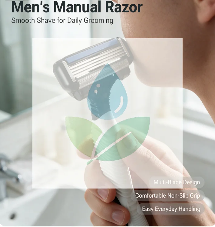 Men's Safety Razor Blades 4-Layer Eco-Friendly Stainless Steel Shaving Cartridges Ideal Gift for Men