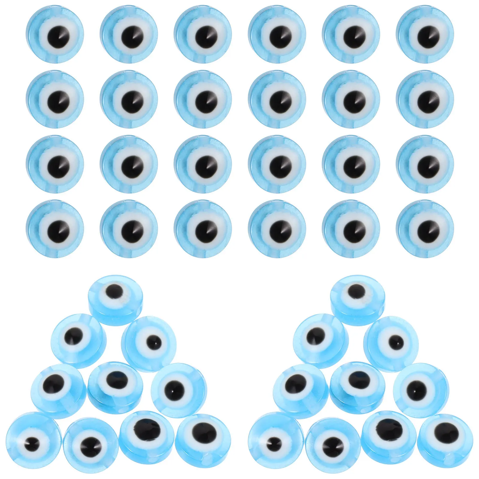 

100Pcs Sky-Blue Plastic Eyeball Pendants Simple Stylish Unique Shape Design for DIY Jewelry Projects Plastic Pendant Charm
