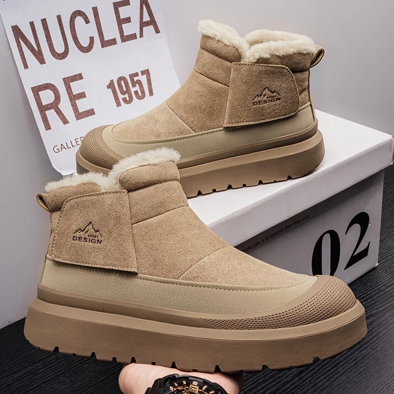 الشتاء أحذية الكاحل مريحة في الهواء الطلق أحذية المشي الرجال أحذية المشي لمسافات طويلة للنساء منصة أحذية الثلوج أفخم الدفء الرجال الأحذية #3