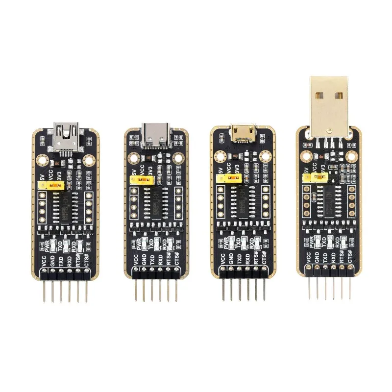 Módulo USB para UART, Micro, Mini, Tipo-A, Tipo-C Conectores, Alta Taxa de Transmissão