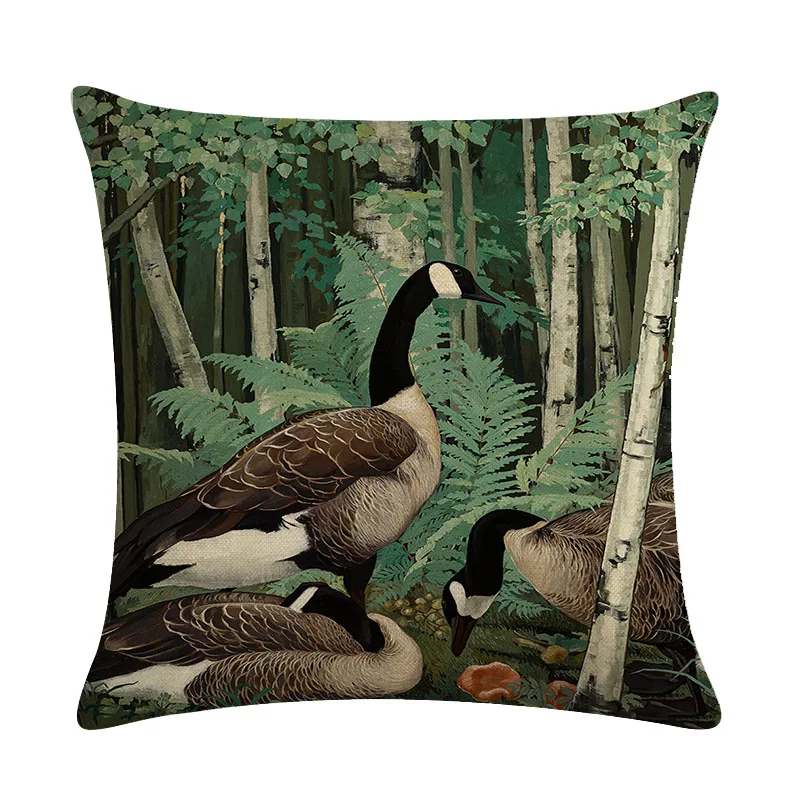 2/4PCS Outdoor Waterproof Pillowcase Forest Duck Sofa Cushion Case Home Decoration Bed Pillow Cover Car Cushion Cover