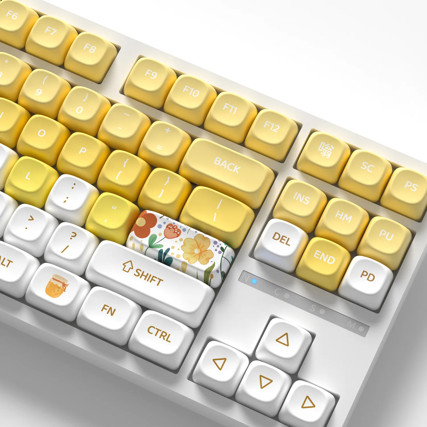Little Honey Keycaps 121 Keys PBT Material MOA Profile DYE-SUB For MX Switch Wooting Mechanical Keyboard Keycaps ISO ANSI Layout