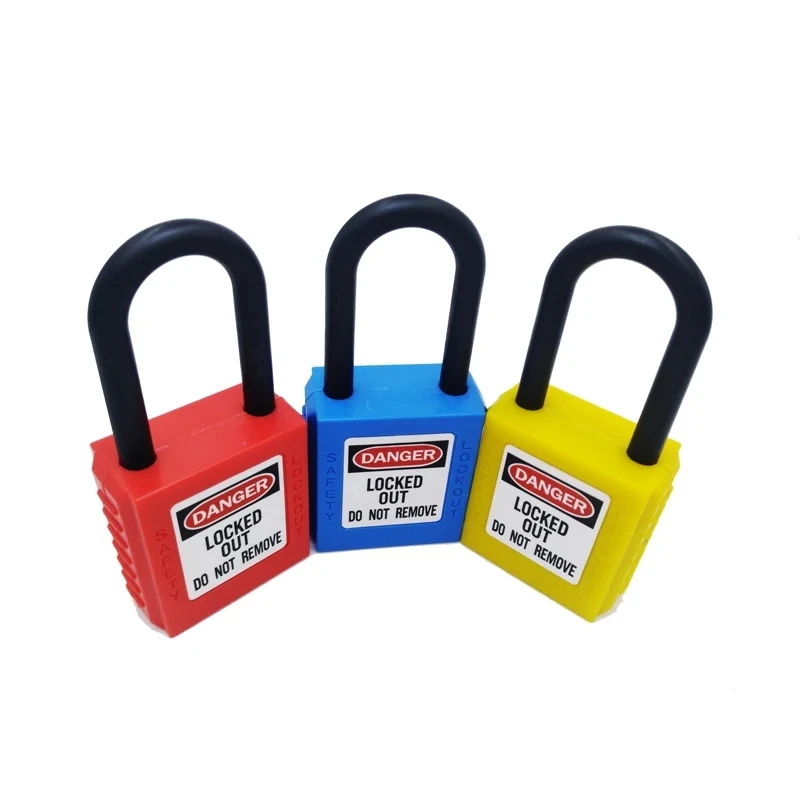1Pcs Colorful Nylon Safety Lockout Padlock Non-conductive Plastic Loto Tagout Industrial Lock Device 25mm 38mm 76mm