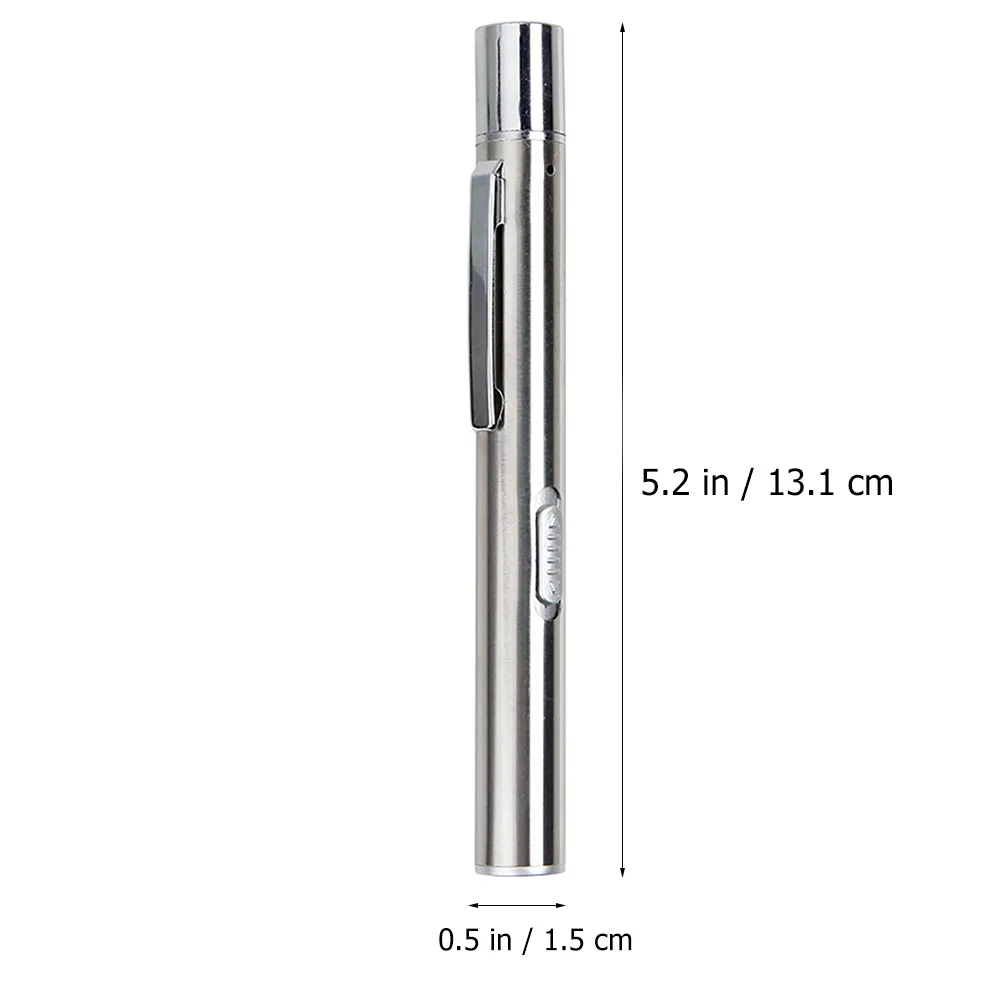 2 قطعة من الفولاذ المقاوم للصدأ قلم طبي مصباح يدوي USB قابل لإعادة الشحن LED قلم ضوء مدمج محمول أداة تقييم الأعصاب أبيض ساطع #4