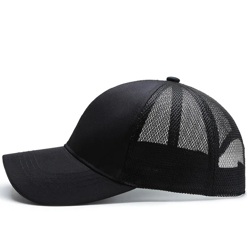 Outdoor Sports Baseball Cap Men Summer Breathable Mesh Visor Korean Version Light Plate Solid Color Hat Outdoor Leisure