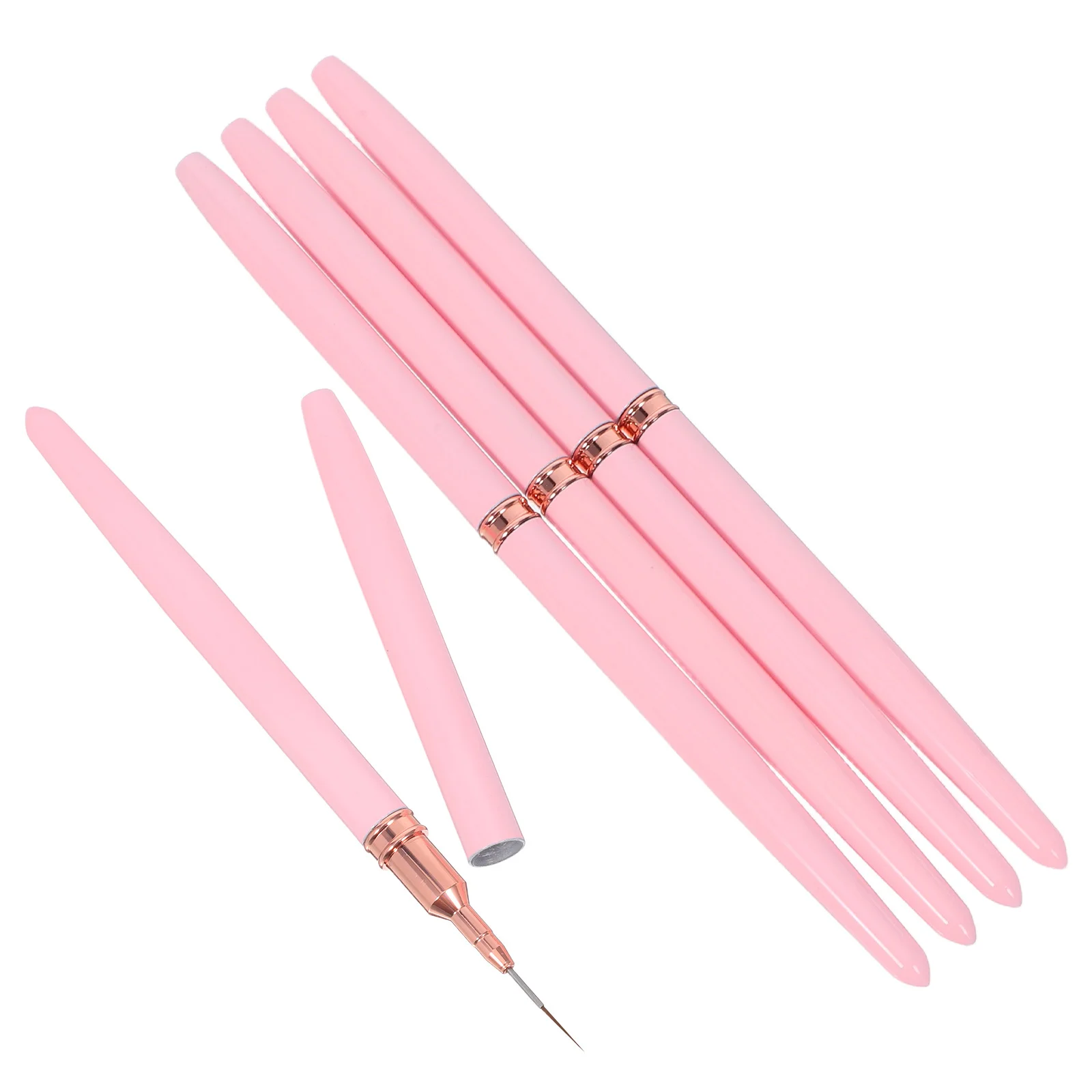 

5 шт. набор инструментов для дизайна ногтей с эргономичной ручкой, крошечные кисти для ногтей для деликатной окраски, сложным рисунком, маникюра, живописи и