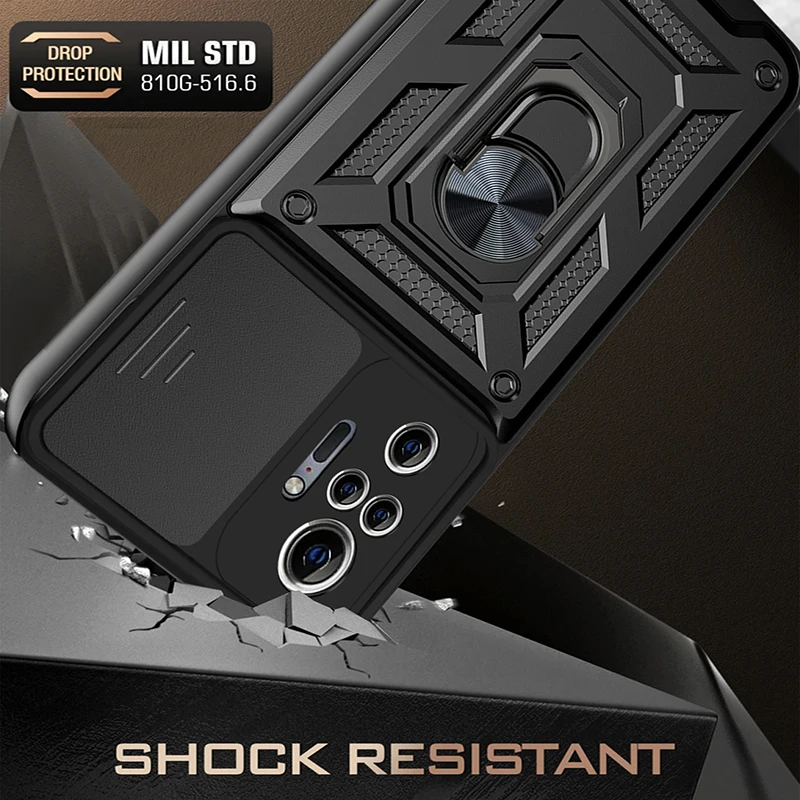 For Xiaomi Redmi 12 13C 4G Camera Shockproof Armor Case Redmi Note 10 10S 11 11S 12 13 Pro X5 X6  Car Magnetic Holder Ring Cover image 6