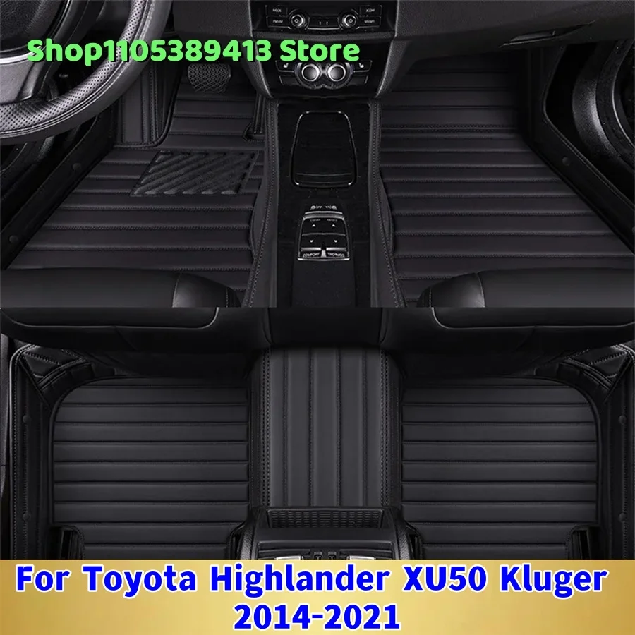 

Коврики для автомобиля из кожи на заказ для Toyota Highlander XU50 Kluger 2021 2020 2019 2018 2017 2016, аксессуары для автомобильных ковриков
