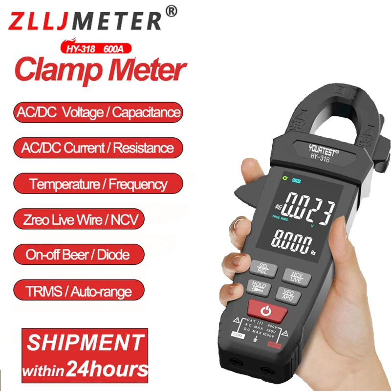 Clamp Meter  Voltage Tester AC DC Current Digital True RMS Pliers Ammeter resistance Frequency VFC Capacitance Meter