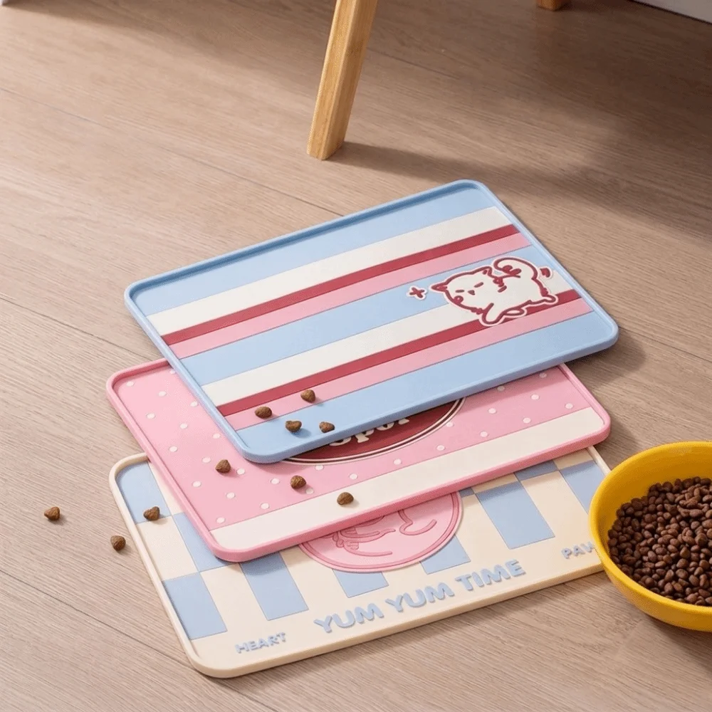 Durable Non-slip Pet Feeding Pad Anti-fouling Waterproof Pet Placemat Folding Anti-spill Pet Bowl Pad Floor Protector